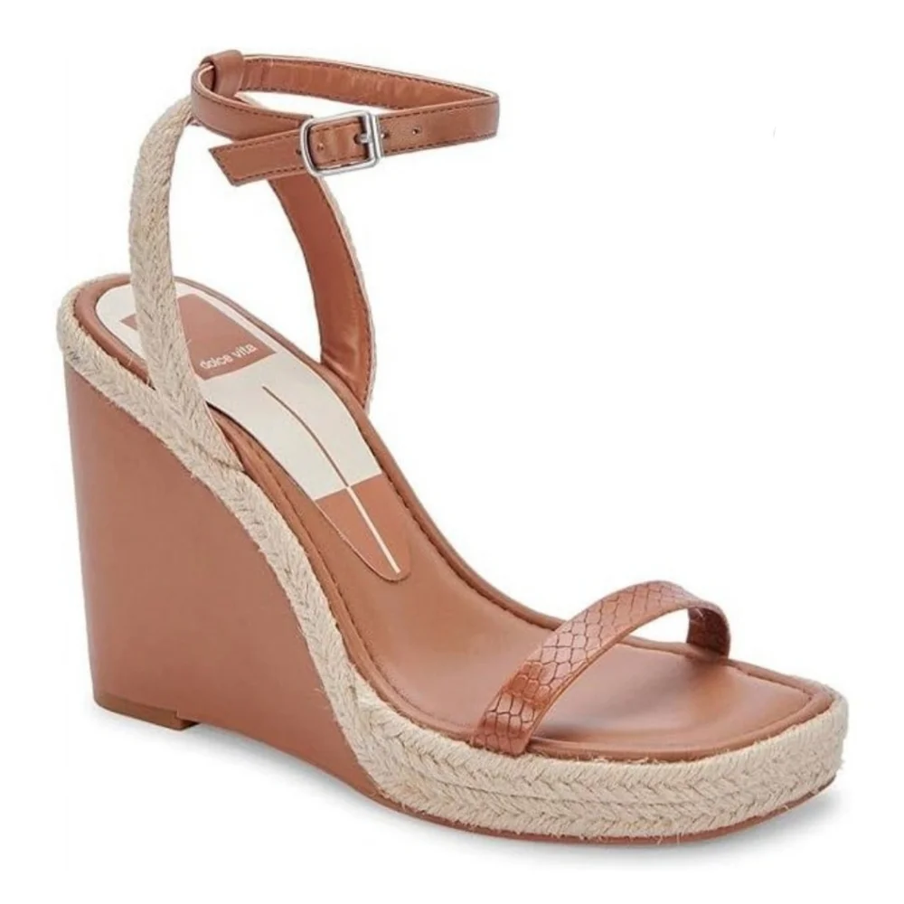 Dolce Vita Tan Wedge Sandals with Ankle Strap. Sz 9.5 NIB‎